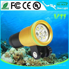 IP68 cree xml t6 llevado linterna de buceo llevó antorcha de buceo led